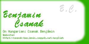 benjamin csanak business card